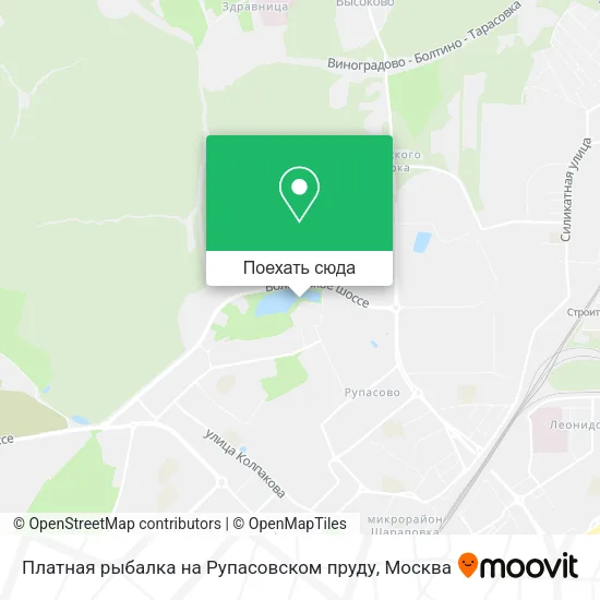 Карта Платная рыбалка на Рупасовском пруду