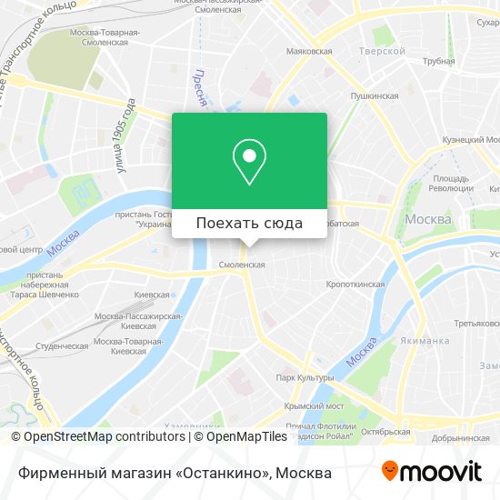 Карта Фирменный магазин «Останкино»