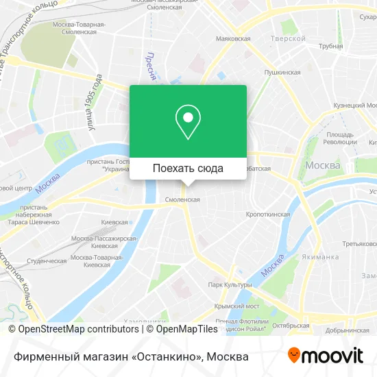 Карта Фирменный магазин «Останкино»