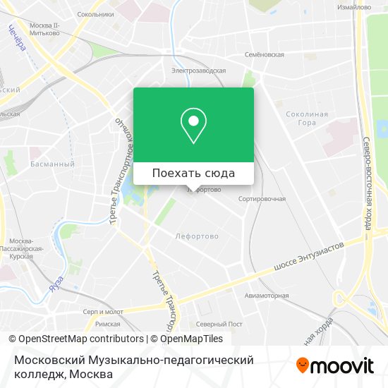 Карта Московский Музыкально-педагогический колледж