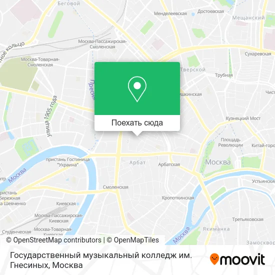 Карта Государственный музыкальный колледж им. Гнесиных