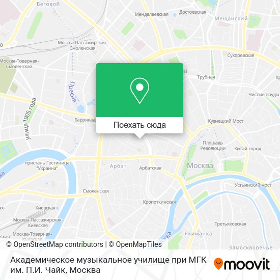 Карта Академическое музыкальное училище при МГК им. П.И. Чайк