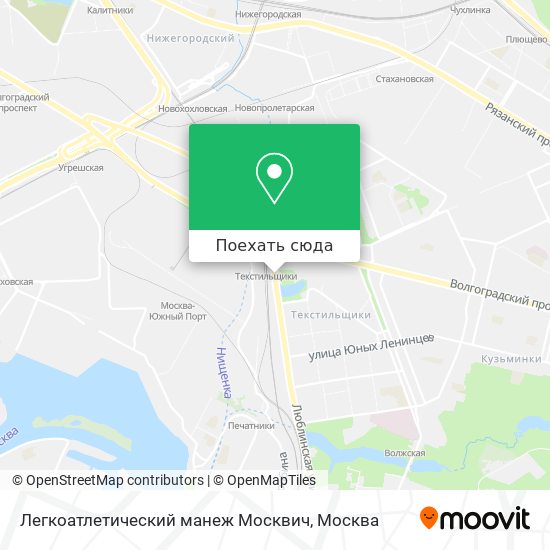 Карта Легкоатлетический манеж Москвич