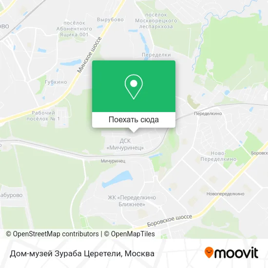 Карта Дом-музей Зураба Церетели