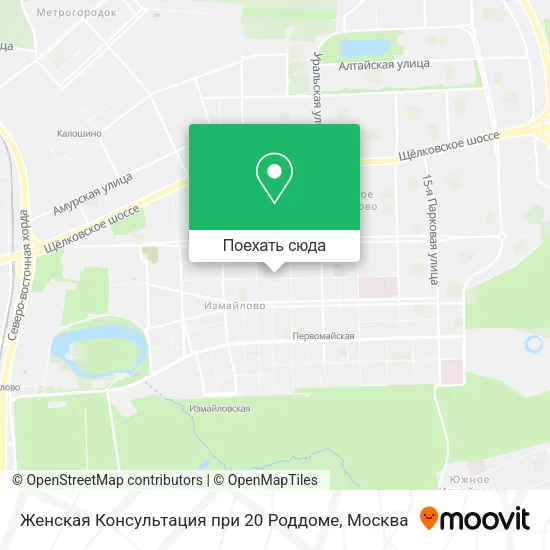 Карта Женская Консультация при 20 Роддоме