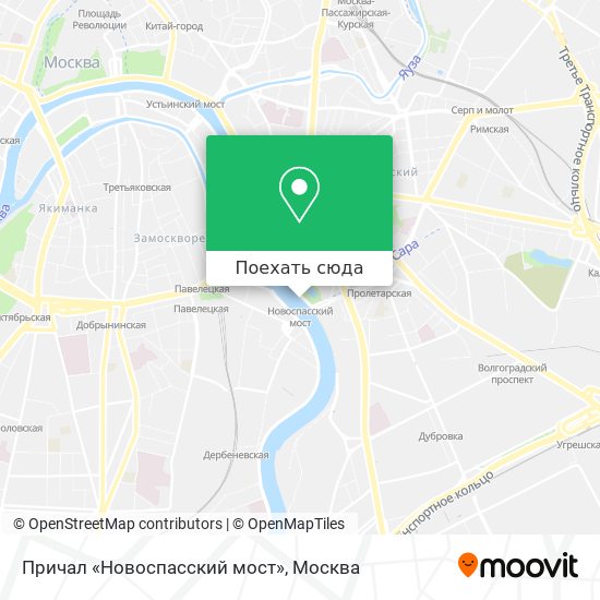 Карта Причал «Новоспасский мост»