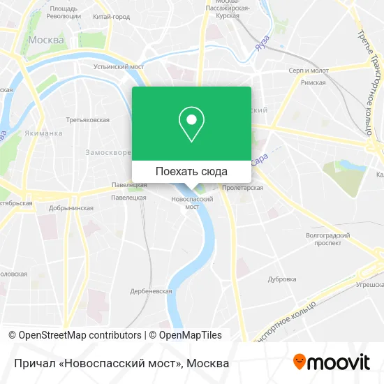 Карта Причал «Новоспасский мост»
