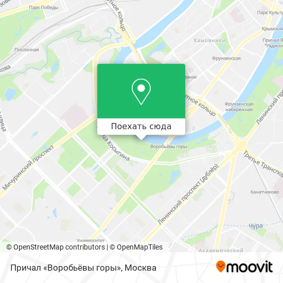 Карта Причал «Воробьёвы горы»