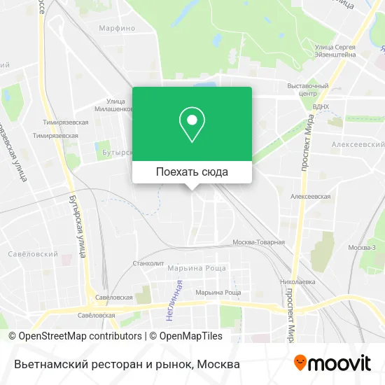 Карта Вьетнамский ресторан и рынок