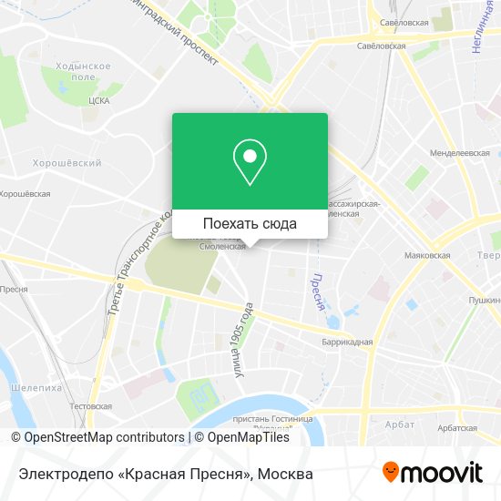 Карта Электродепо «Красная Пресня»