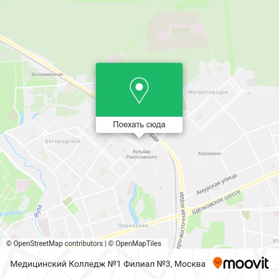 Карта Медицинский Колледж №1 Филиал №3