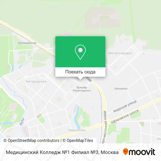 Карта Медицинский Колледж №1 Филиал №3