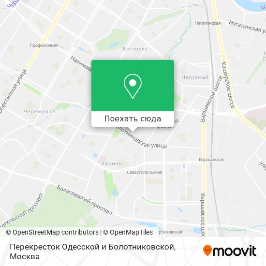 Карта Перекресток Одесской и Болотниковской