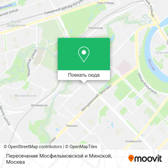 Карта Пересечение Мосфильмовской и Минской
