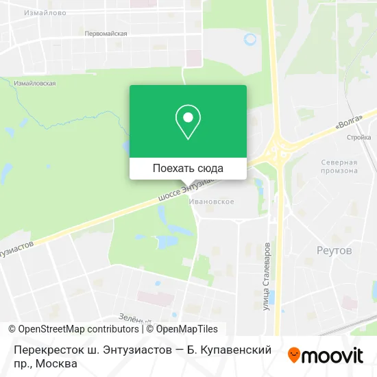 Карта Перекресток ш. Энтузиастов — Б. Купавенский пр.