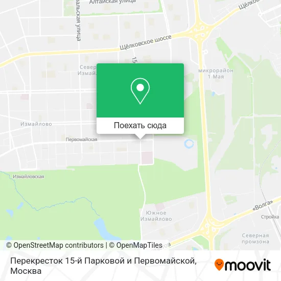 Карта Перекресток 15-й Парковой и Первомайской