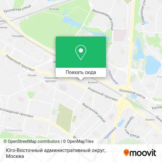 Карта Юго-Восточный административный округ