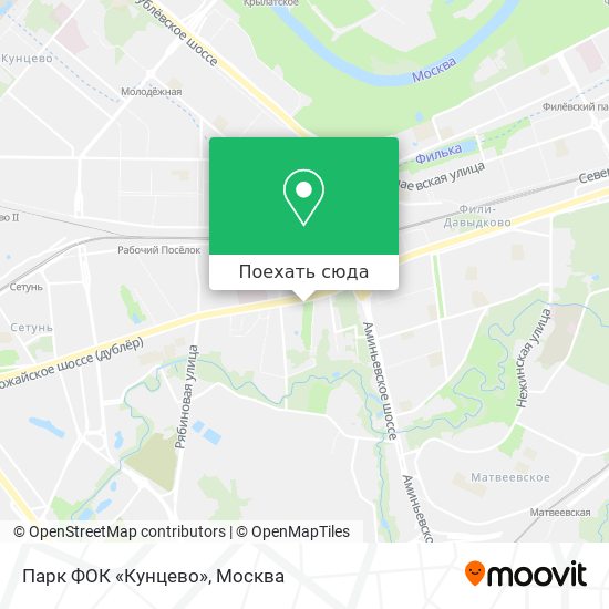 Карта Парк ФОК «Кунцево»