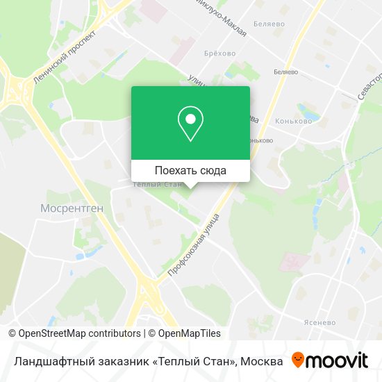 Карта Ландшафтный заказник «Теплый Стан»
