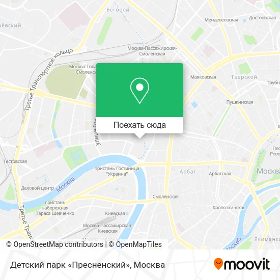 Карта Детский парк «Пресненский»