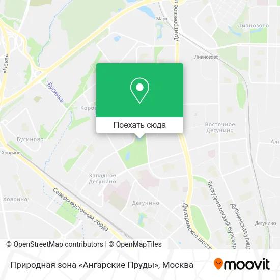 Карта Природная зона «Ангарские Пруды»