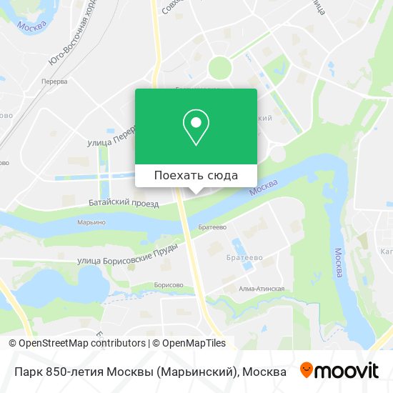 Карта Парк 850-летия Москвы (Марьинский)