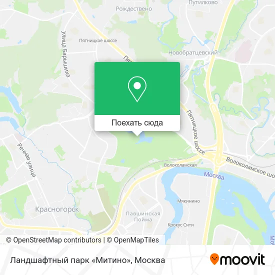 Карта Ландшафтный парк «Митино»