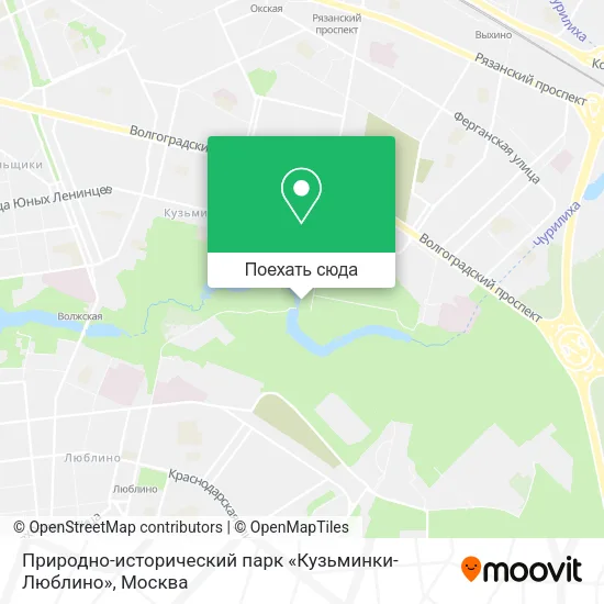 Карта Природно-исторический парк «Кузьминки-Люблино»
