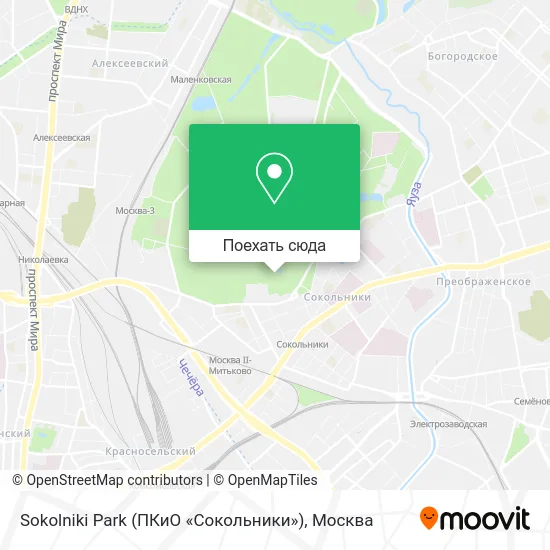 Карта Sokolniki Park (ПКиО «Сокольники»)