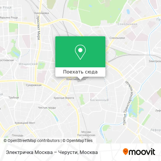 Карта Электричка Москва – Черусти