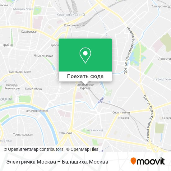 Карта Электричка Москва – Балашиха