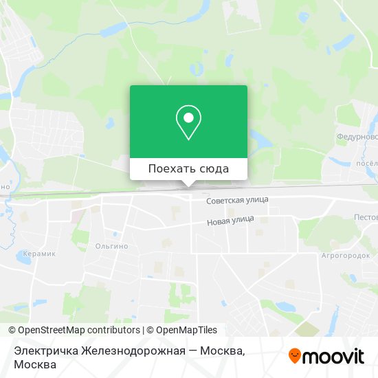 Карта Электричка Железнодорожная — Москва