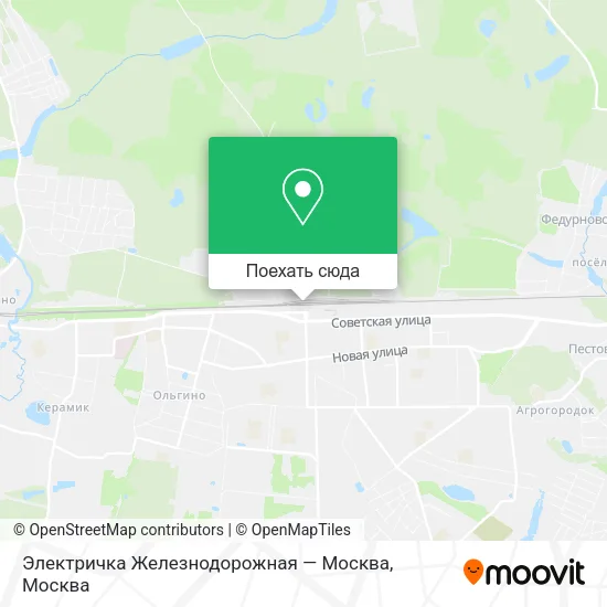 Карта Электричка Железнодорожная — Москва