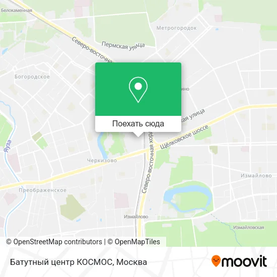 Карта Батутный центр  КОСМОС