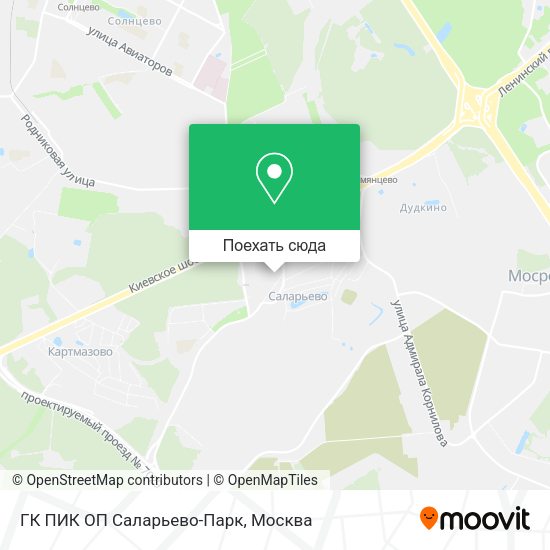 Карта ГК ПИК ОП  Саларьево-Парк
