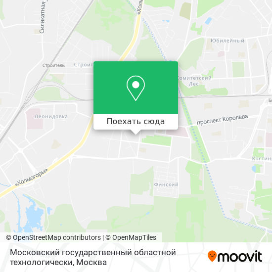 Карта Московский государственный областной технологически