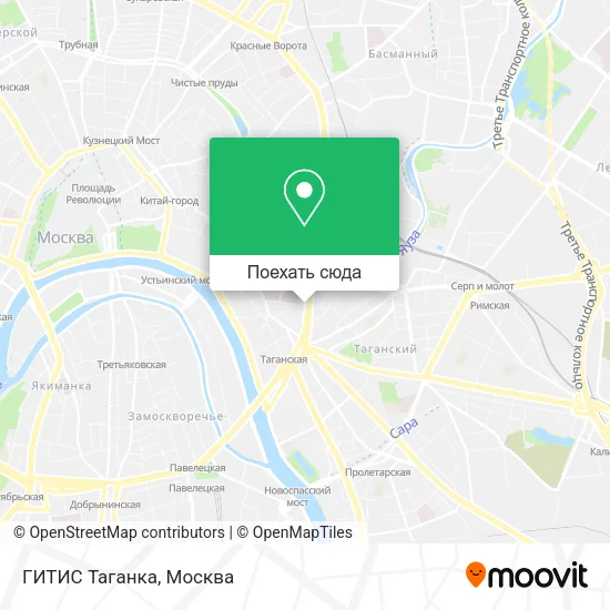 Карта ГИТИС Таганка