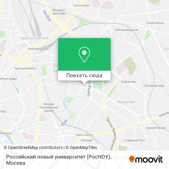 Карта Российский новый университет (РосНОУ)