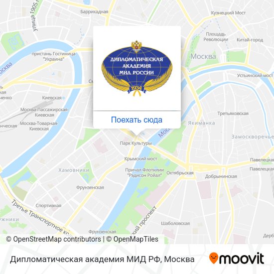 Карта Дипломатическая академия МИД РФ