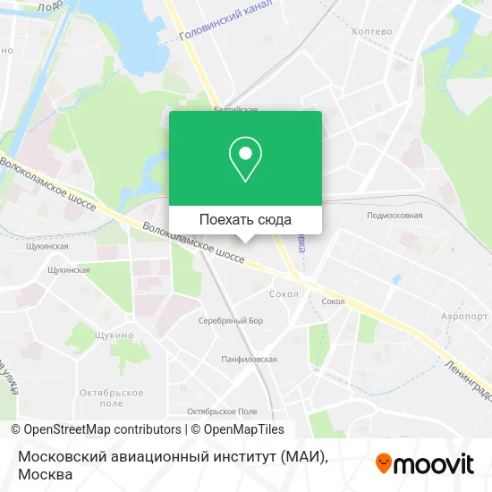 Карта Московский авиационный институт (МАИ)