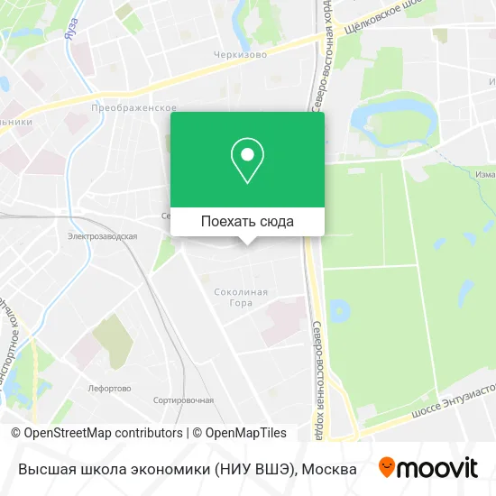 Карта Высшая школа экономики (НИУ ВШЭ)