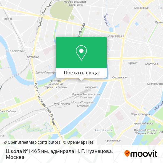 Карта Школа №1465 им. адмирала Н. Г. Кузнецова