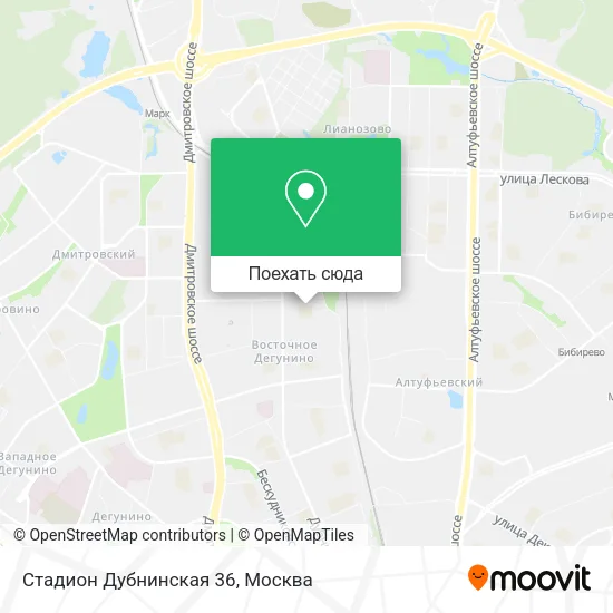 Карта Стадион Дубнинская 36