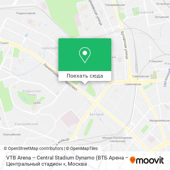 Карта VTB Arena – Central Stadium Dynamo