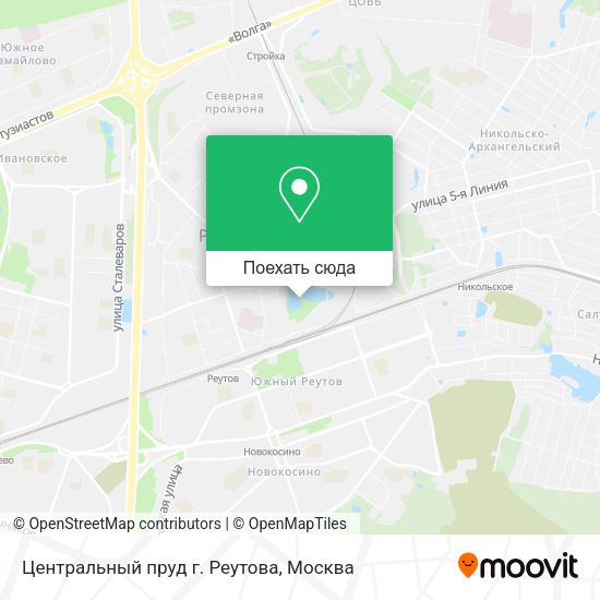 Карта Центральный пруд г. Реутова