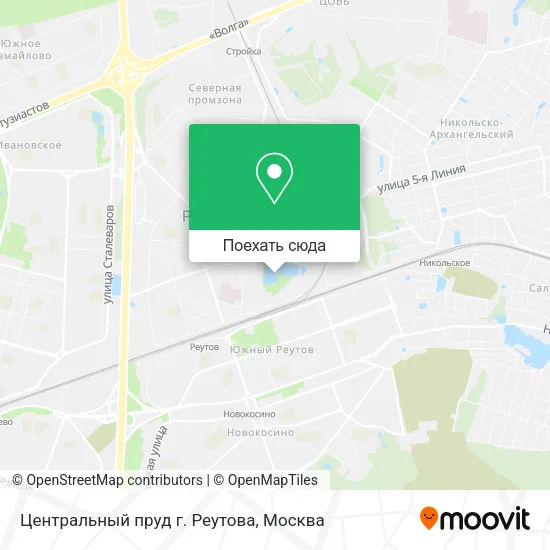 Карта Центральный пруд г. Реутова
