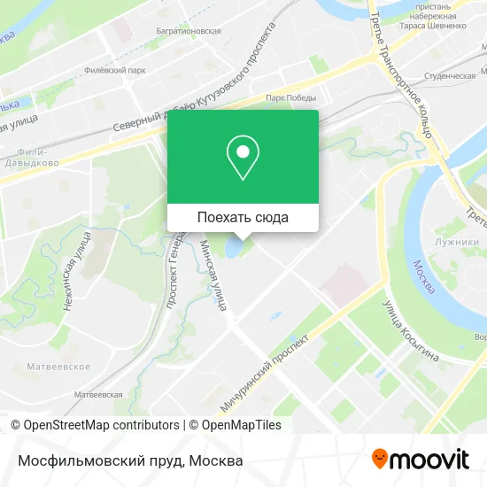 Карта Мосфильмовский пруд