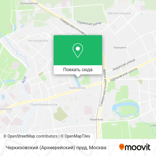 Карта Черкизовский (Архиерейский) пруд