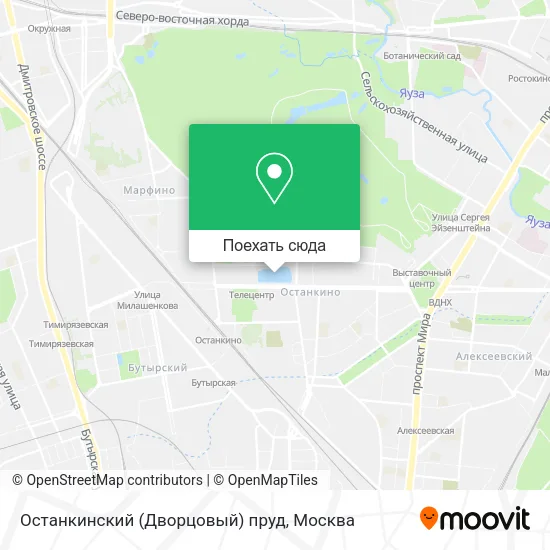 Карта Останкинский (Дворцовый) пруд