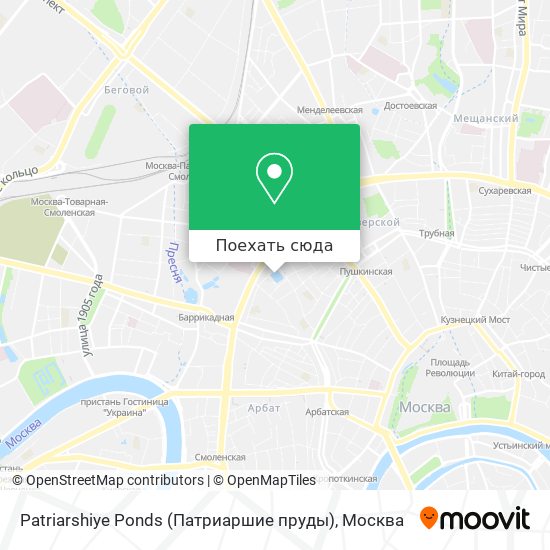 Центр москвы карта с улицами на карте патриаршие пруды